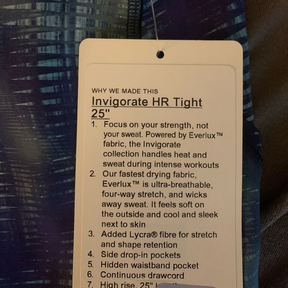 New with tags. Never been worn! Size 6 Lulu Invigorate HW Tight 25” - Picture 3 of 3
